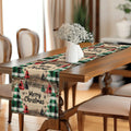 Axyaa Christmas Plaid Table Runner: Festive Dining Decor for Kitchen Party Tables