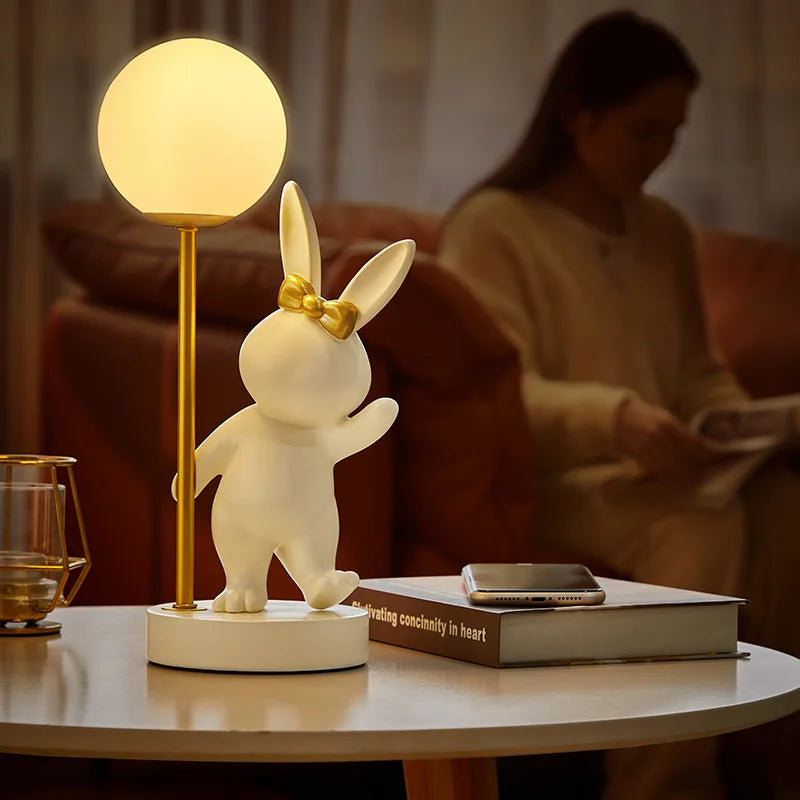 Axya Bunny Lamp: Nordic Luxury Night Light for Bedroom Atmosphere