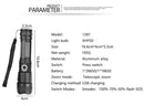 Axya XHP50 LED Flashlight: Rechargeable 18650/26650 Torch