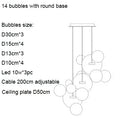 Axyaa Bubble Glass LED Chandelier: Modern Lighting for Living & Dining Room
