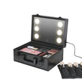 Axyaa Lighted Makeup Case with LED Mirror & Adjustable Divider - Waterproof Organizer
