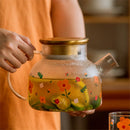 Axyaa Glass Teapot Infuser Large Capacity Heat Resistant Flower Tea Pot
