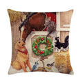 Axyaa Christmas Cartoon Animals Cushion Cover 45X45CM