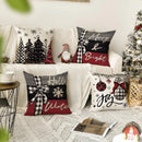 Axyaa Joy Xmas Trees Red Pillow Covers 45x45CM - Christmas Winter Holiday Decor