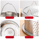 Axyaa Stainless Steel Food Steamer Basket with Silicone Handle