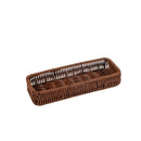 Axyaa Rectangular Faux Rattan Storage Basket for Home Organization