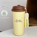 Axyaa Ceramic Thermal Coffee Tumbler with Stainless Steel Straw - Luxury Tea Thermos Bottle