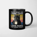 Axyaa Cat Mug 11oz Funny Cats Black Ceramic Coffee Office Tea Cup