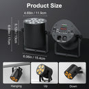 Axyaa RGBWA+UV LED Par Lights DMX512 Remote Control for Stage Lighting