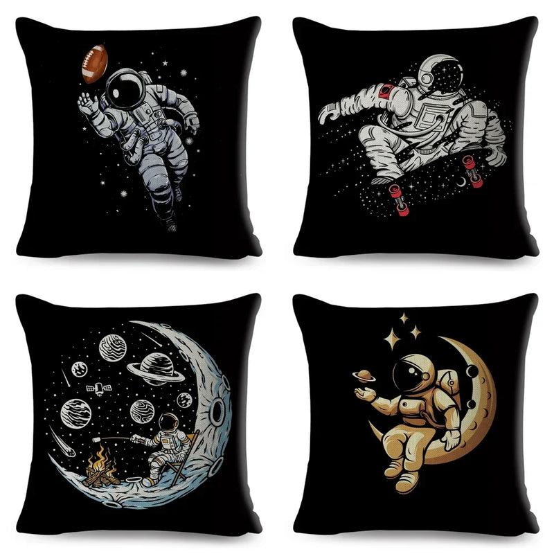 Axyaa Astronaut Sports Cushion: Fun Home Decor for Kids Room, Planet & Music Theme