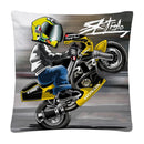 Axyaa Stunt Motorcycle Cartoon Soft Plush Cushion Cover Pillow Case