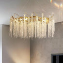 Axyaa Gold Branch Crystal LED Pendant Chandeliers for Living, Dining, Kitchen, Bedroom