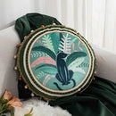 Axyaa Green Leaves Moss Print Velvet Cushion Cover 45x45cm for Home Decor