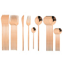 Axyaa 24Pcs Green Gold Stainless Steel Dinnerware Set Cutlery Tableware Silverware