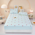 Axyaa Embroidered Padded Fitted Sheet, Washed Cotton, Single Piece, Non-Slip, All-Inclusive
