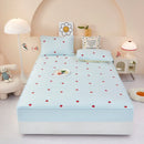 Axyaa Embroidered Padded Fitted Sheet, Washed Cotton, Single Piece, Non-Slip, All-Inclusive