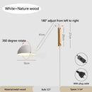 Axyaa Swing Arm Wall Sconce Iron Lampshade Black White Nordic Bedroom Bedside Light