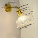 Axyaa Nordic Modern LED Wall Lights Copper Glass Pull Chain Switch Home Decor