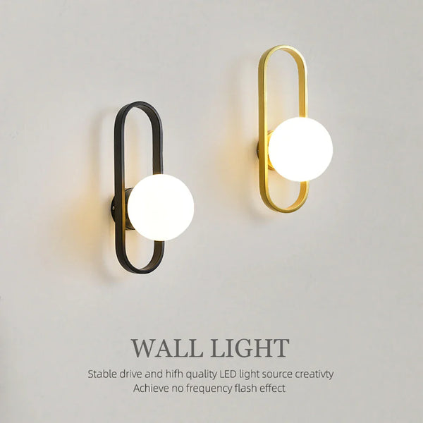 Axyaa Minimalist Glass Wall Lamp for Bedroom, Balcony, and Corridor - Modern Indoor Art Lighting