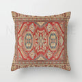 Axyaa Red Plush Moroccan Ethnic Sofa Cushion Cover -  Customizable 40x40 50x50 60x60