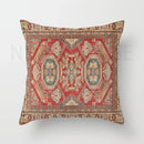 Axyaa Red Plush Moroccan Ethnic Sofa Cushion Cover -  Customizable 40x40 50x50 60x60