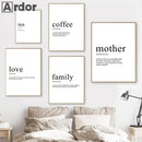 Nordic Family Love Quotes Wall Art Canvas Painting Decor by Axyaa