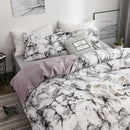 Axyaa Marble Print Duvet Cover Set, Soft Brushed King Size Bedding Set
