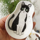 Axyaa Cute Cat Ceramic Seasoning Dish - Whimsical Addition to Your Kitchen