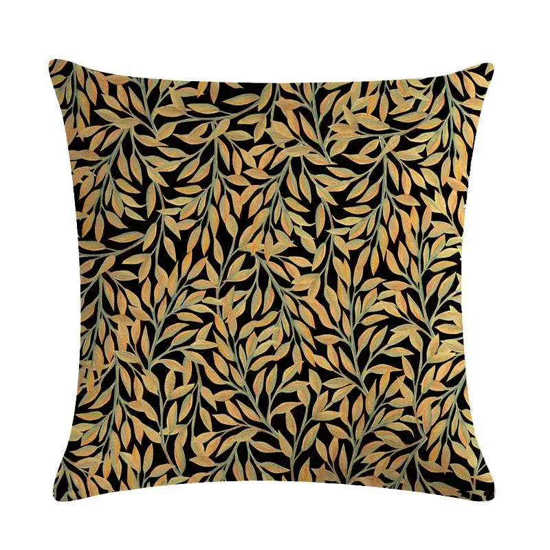 Axyaa Rose Flower Pillow Cover - Green Plant Oil Painting Cushion, Home Decor Case