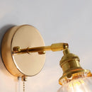Axyaa Nordic LED Wall Sconce Clear Glass Reading Lamp with Pull Chain Switch