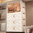 Axyaa 6 Tier Storage Wardrobe with Wheels - Large Capacity for Living Room/Bedroom