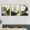 Boho Green Geometry Canvas Painting by Axyaa - Islamic Calligraphy Wall Art