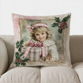 Charming Girl Christmas Pillow Cover for Sofa, Bedroom, Car - Axyaa