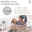 Axyaa King Size Luxury Cotton Herringbone Blanket