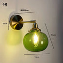Axyaa Glass Wall Lamp Bedroom Bedside Minimalist Arm Nordic Lights Blue Green Clear Glass