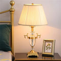 Axyaa Crystal Brass Table Lamp: Modern Home Office Decor Light
