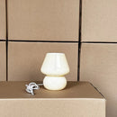 Axyaa Striped Glass Mushroom Table Lamp for Bedroom Decoration and Reading Lighting