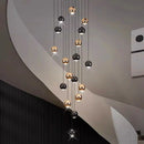 Axyaa Modern LED Staircase Chandeliers for Living Room Hanging Light