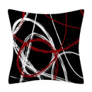 Axyaa Red Geometric Pillowcase Abstract Pachwork Cushion Cover Square Home Decor