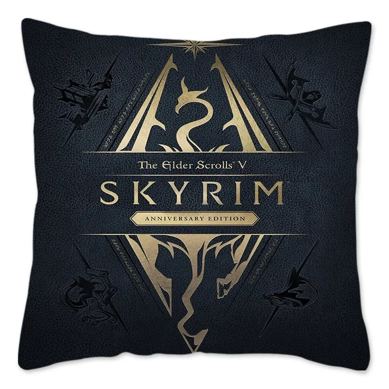 Axyaa Skyrim Meme Cushion Cover - Designer Polyester Cushion Case for Home Decor