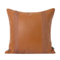 Axyaa Orange Leather Woven Cushion for Stylish Living Room Sofa Home Decor