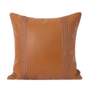 Axyaa Orange Leather Woven Cushion for Stylish Living Room Sofa Home Decor