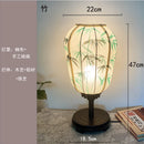 Axyaa Medieval Fabric Lanterns Table Lamp Hand-Drawn Traditional Decor Bedside Study Desk Light