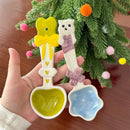 Axyaa Ceramic Christmas Tree Dessert Spoon Cute Korean Ramen Ice Cream Kitchen Accessories
