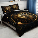 Axyaa Celestial Golden Sun Moon Stars Bedding Set with 2 Pillowcases