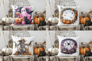 Axyaa Halloween Ghost Cat Pumpkin Throw Pillow Cover