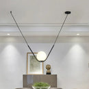 Axyaa Glass Pendant Light: Modern Minimalist Spherical LED Restaurant Bar Lamp