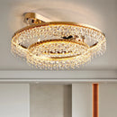Axyaa Modern Dimmable LED Ceiling Lamp with Luxury K9 Crystals and Gold Metal Finish