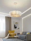 Axyaa Cloud Feather Chandelier: Modern Minimalist Design for Bedroom & Living Room