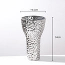Axyaa Golden Geometric Ceramic Vase Flowerpot Home Decoration Accessory